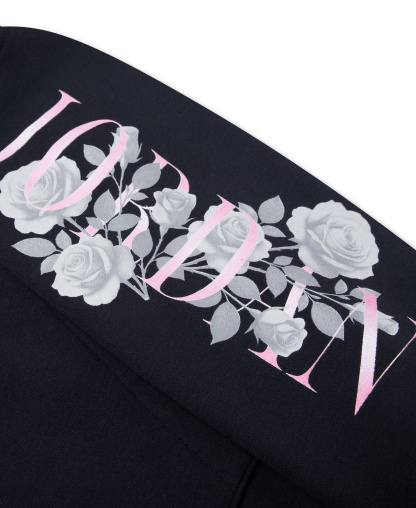 Jordan Girls' 7-16 Floral Stack Pullover Hoodie - Black