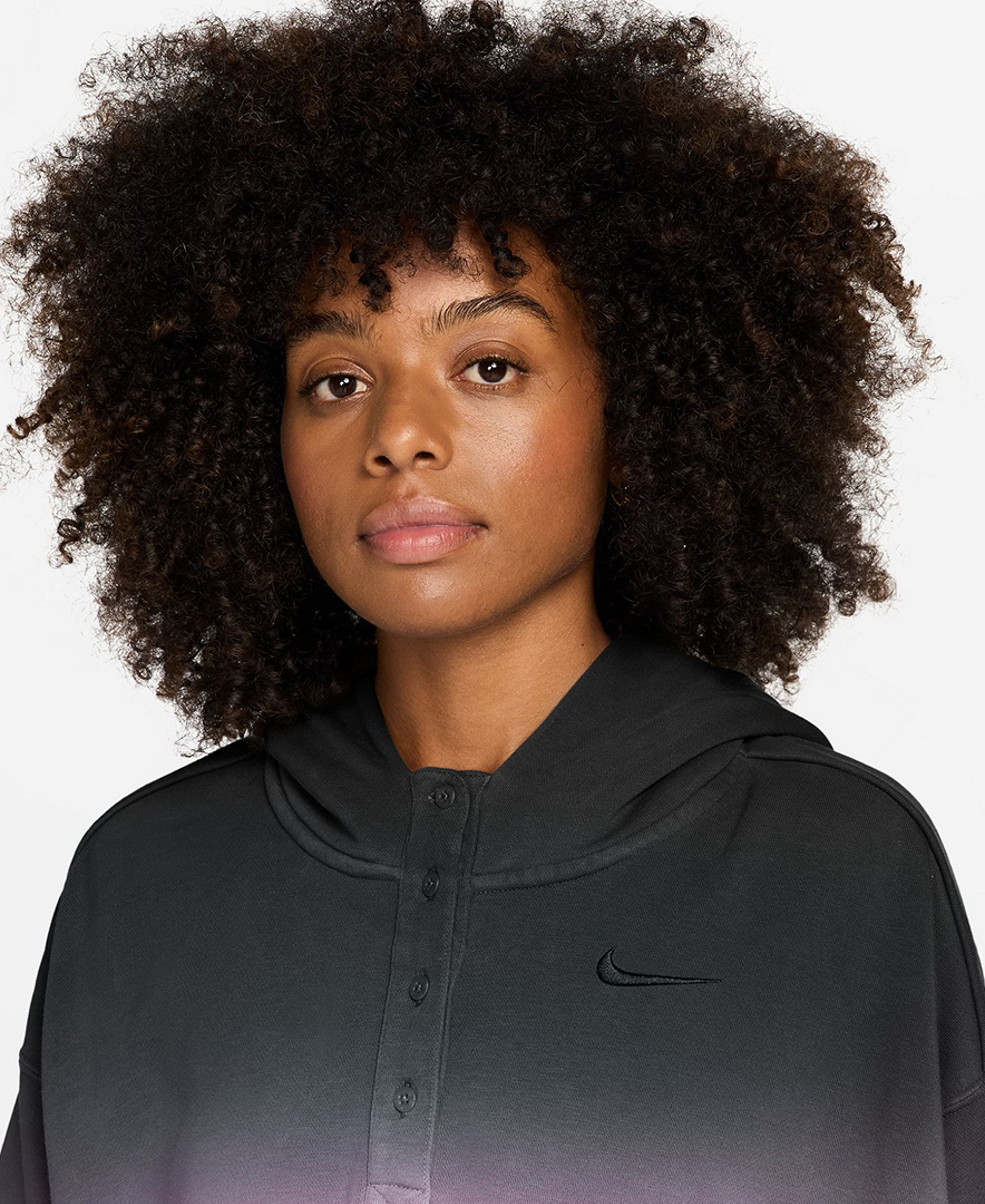 Nike Women's Sportswear Phoenix Fleece Oversized Henley Hoodie - Hydrogen Blue/lt Photo Blue