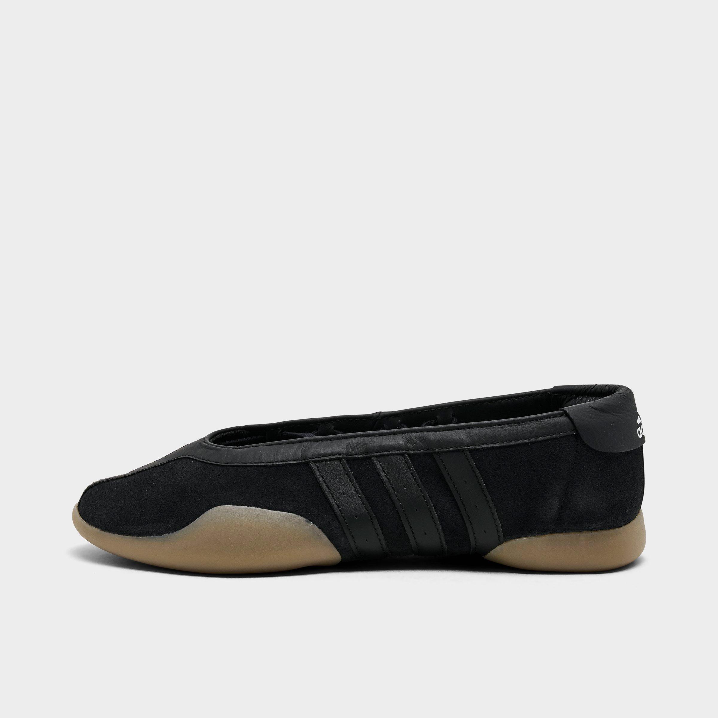 Women's adidas Originals Taekwondo Mei Ballet Casual Shoes - Core Black/Cloud White/Gum (JQ0669-001) - Left shoe facing left. Outside of the shoe.
