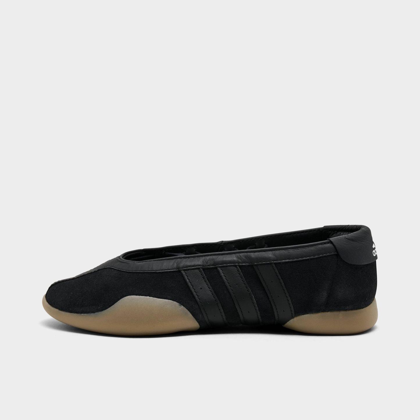 Women's adidas Originals Taekwondo Mei Ballet Casual Shoes - Core Black/Cloud White/Gum (JQ0669-001) - Left shoe facing left. Outside of the shoe.