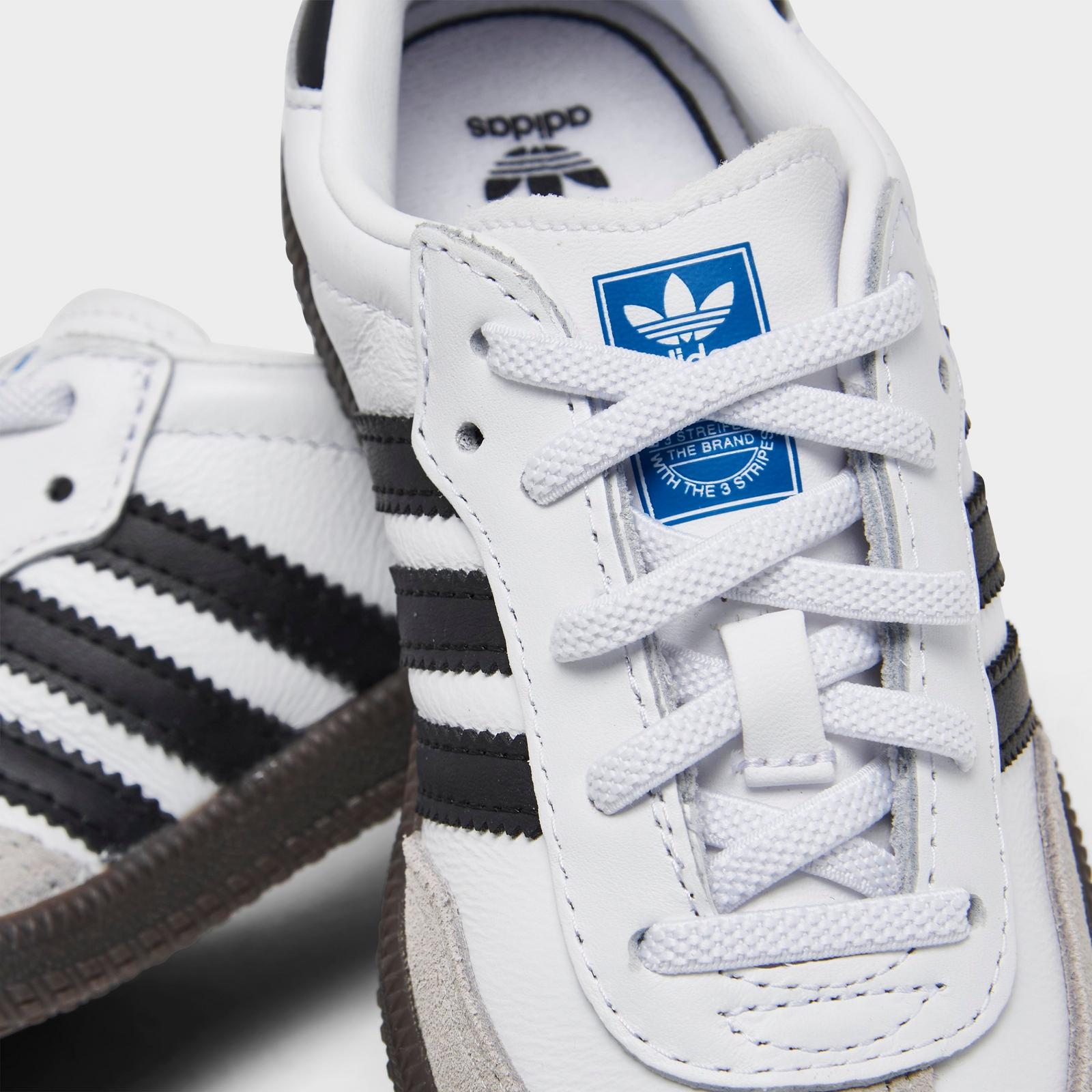 Kids' Toddler adidas Originals Samba OG Stretch Lace Casual Shoes - White/Black/Gum 5 - view 3