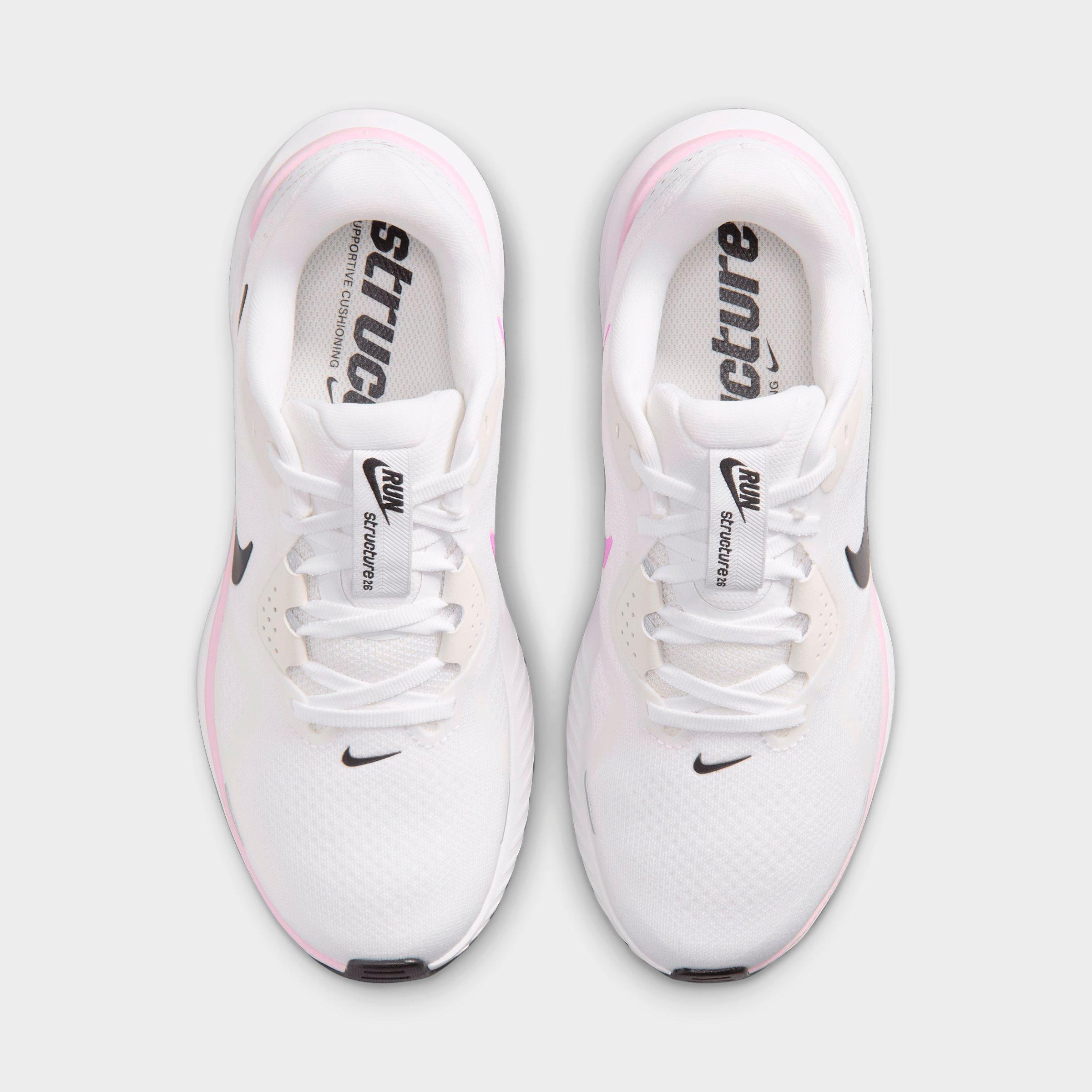 Women's Nithtke Structure 26 Running Shoes - White/Bleached Lilac/Light Magenta/Black - Top view