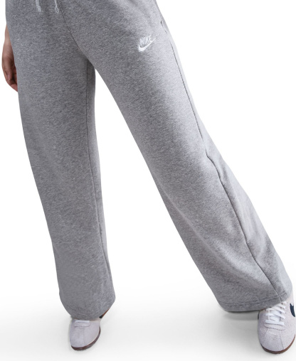 Nike Women's Sportswear Club Fleece Mid-Rise Wide-Leg Sweatpants - Dk Grey Heather/White