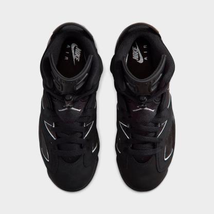Big Kids' Air Jordan Retro 6 Basketball Shoes - Black/Reflect Silver/Black - view 5