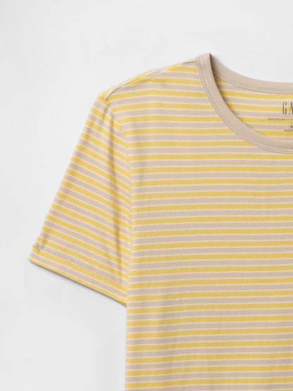 Organic Cotton VintageSoft T-Shirt - Yellow stripe