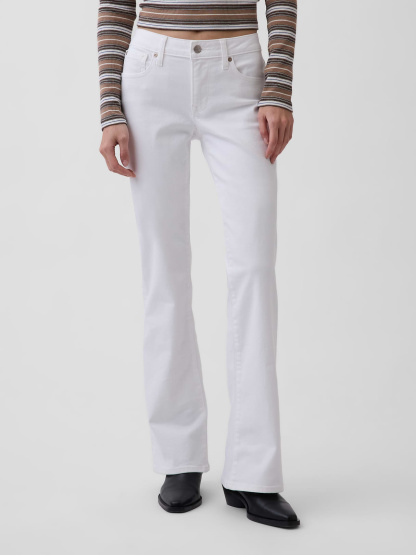 Low Rise Long & Lean Split-Hem Jeans - Fresh white