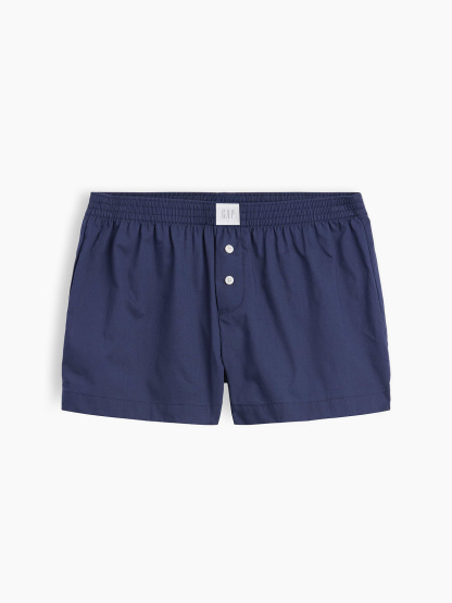 Poplin PJ Boxer Shorts - Vintage navy blue