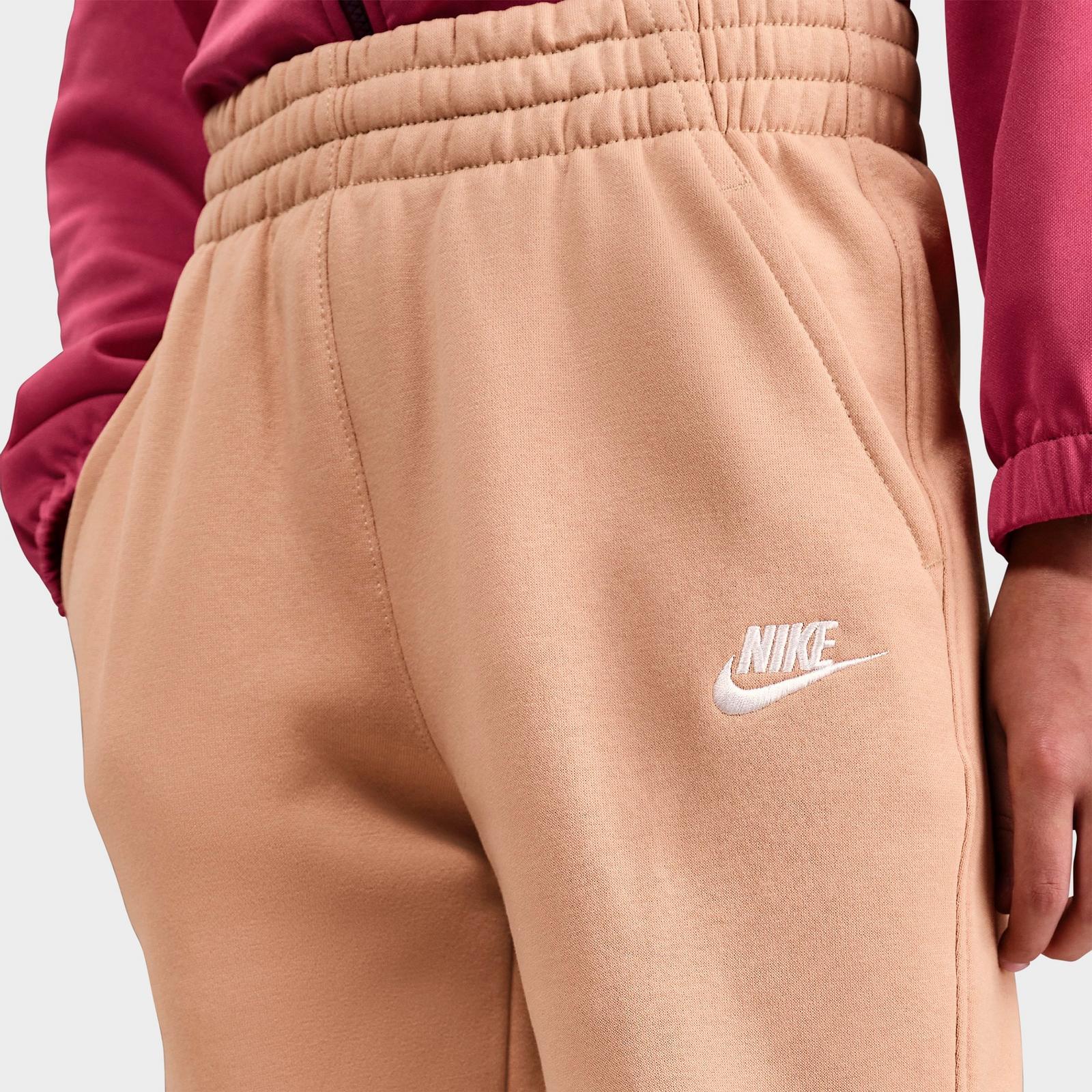 Big Kids' Nike Club Fleece Jogger Pants - Hemp/White