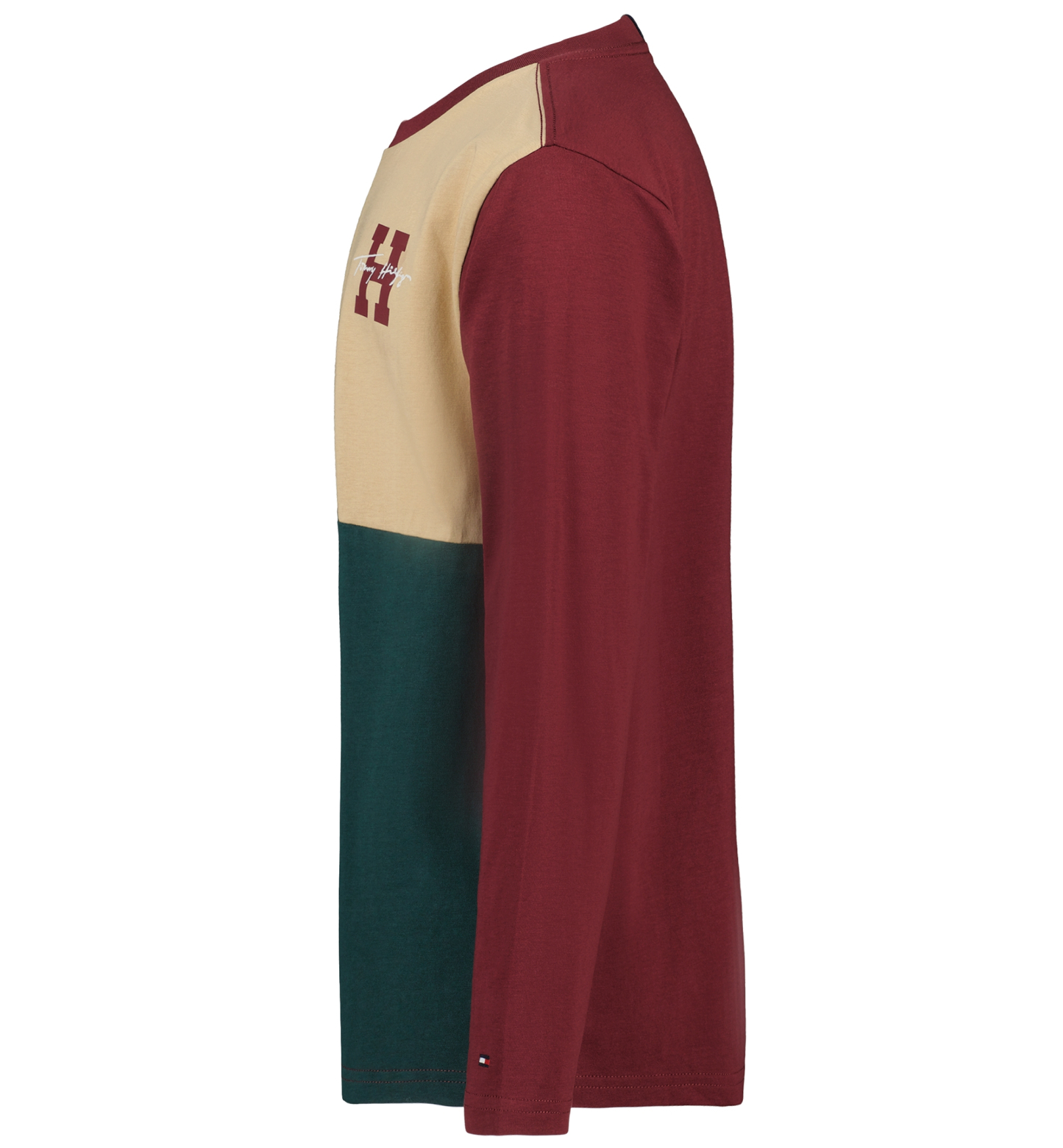Tommy Hilfiger Boys' 8-20 Quad Pieced Long-Sleeve Graphic Colorblock T-Shirt - Zinfandel