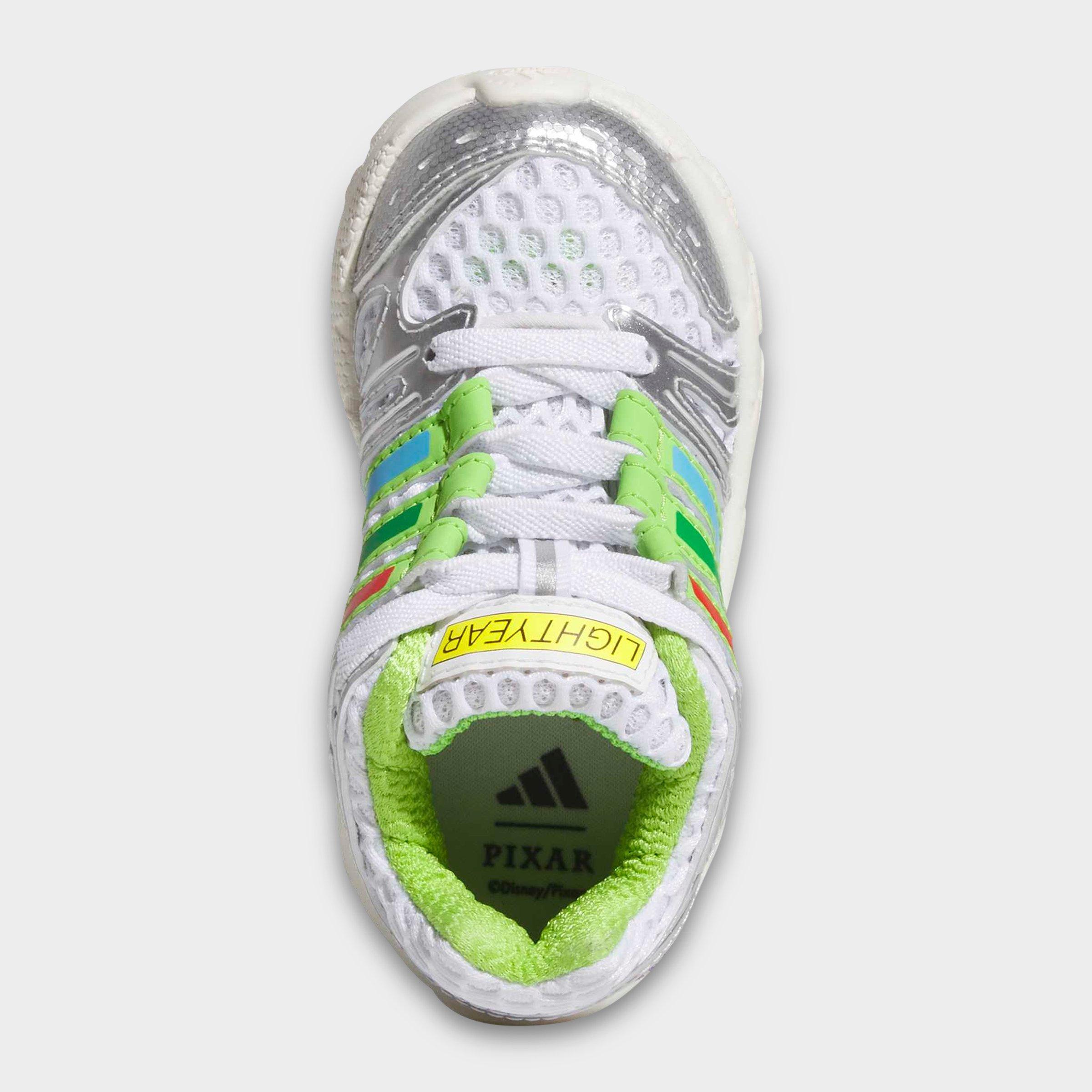 Infant and Kids' Toddler adidas x Pixar Toy Story Adistar Control 5 Stretch Lace LED Casual Shoes - Cloud White/Solar Slime/Silver Metallic - Top view