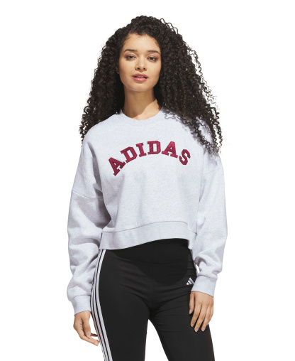 adidas Women's Chenille Logo Graphic Sweatshirt - Light Gray Heather