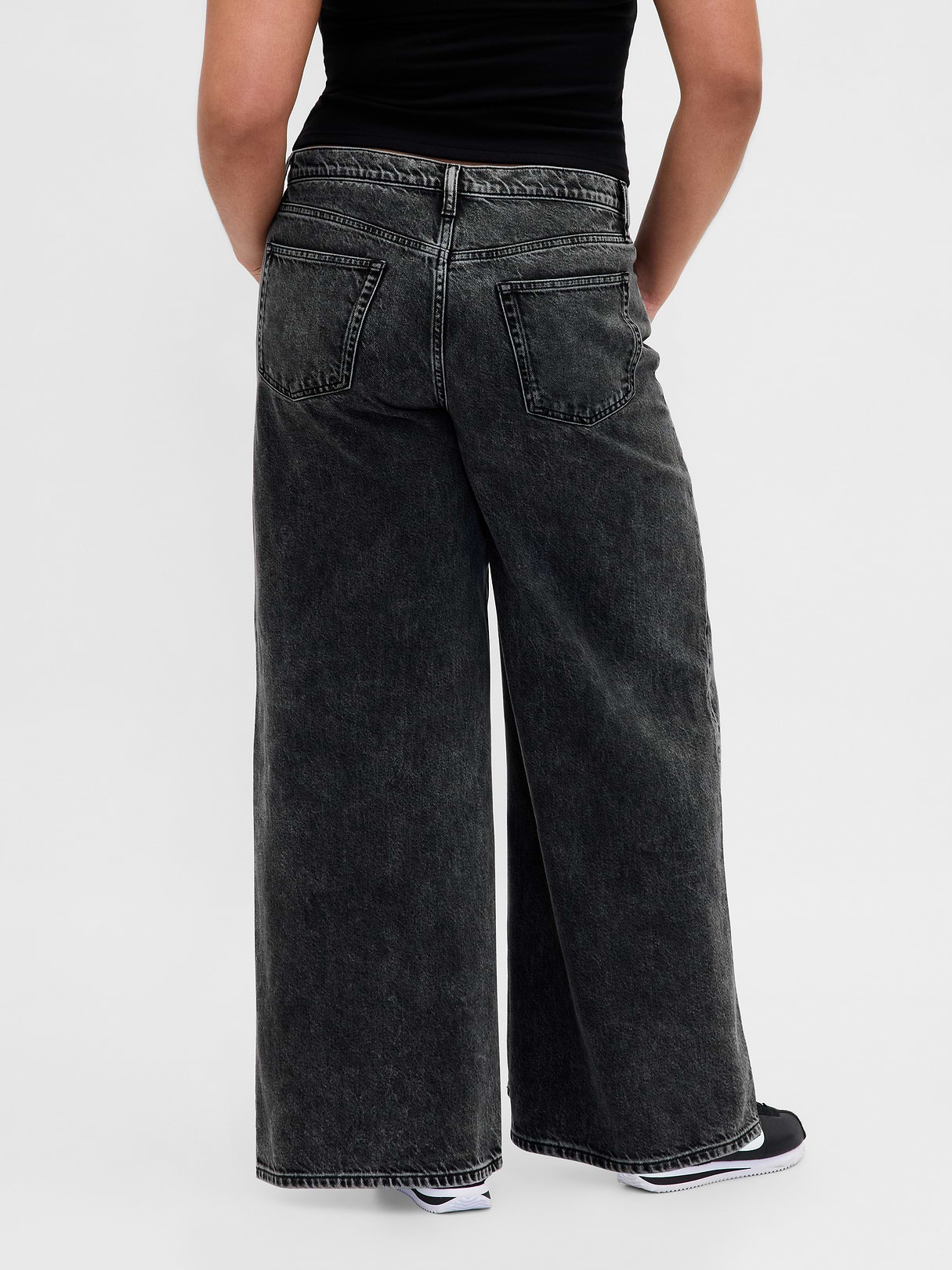 Mid Rise UltraSoft Baggy Jeans - Black hawk
