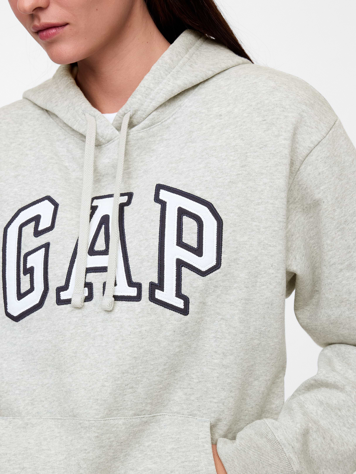 Relaxed Gap Logo Hoodie - light heather gray