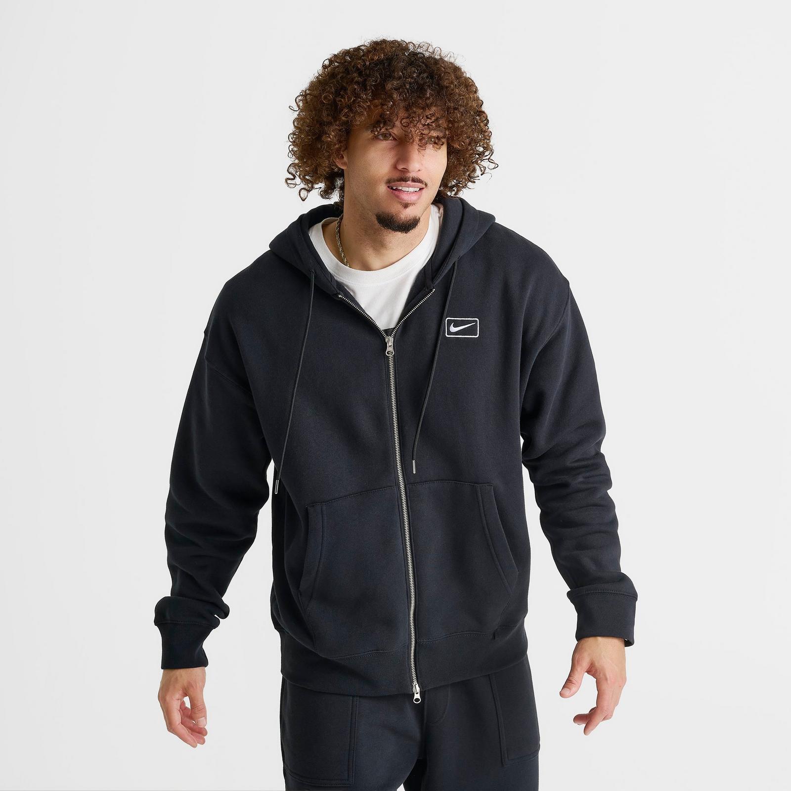 Men's Nike Sportswear Swoosh Box Full-Zip Hoodie - Black