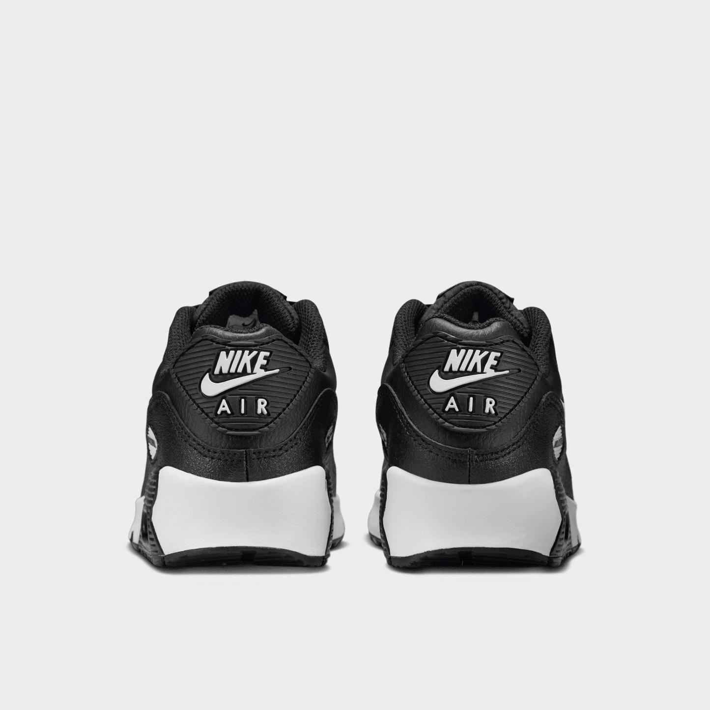 Big Kids' Nithtke Air Max 90 Casual Shoes - Black/Black/White - Back view