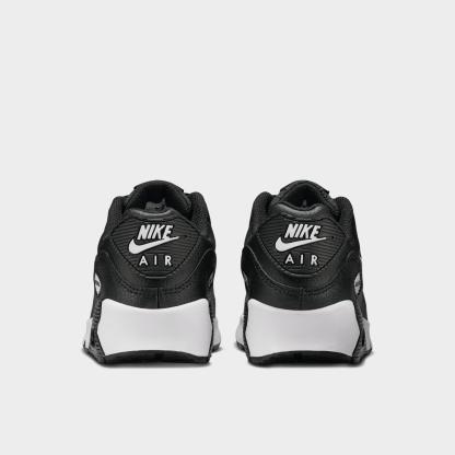 Big Kids' Nithtke Air Max 90 Casual Shoes - Black/Black/White - Back view