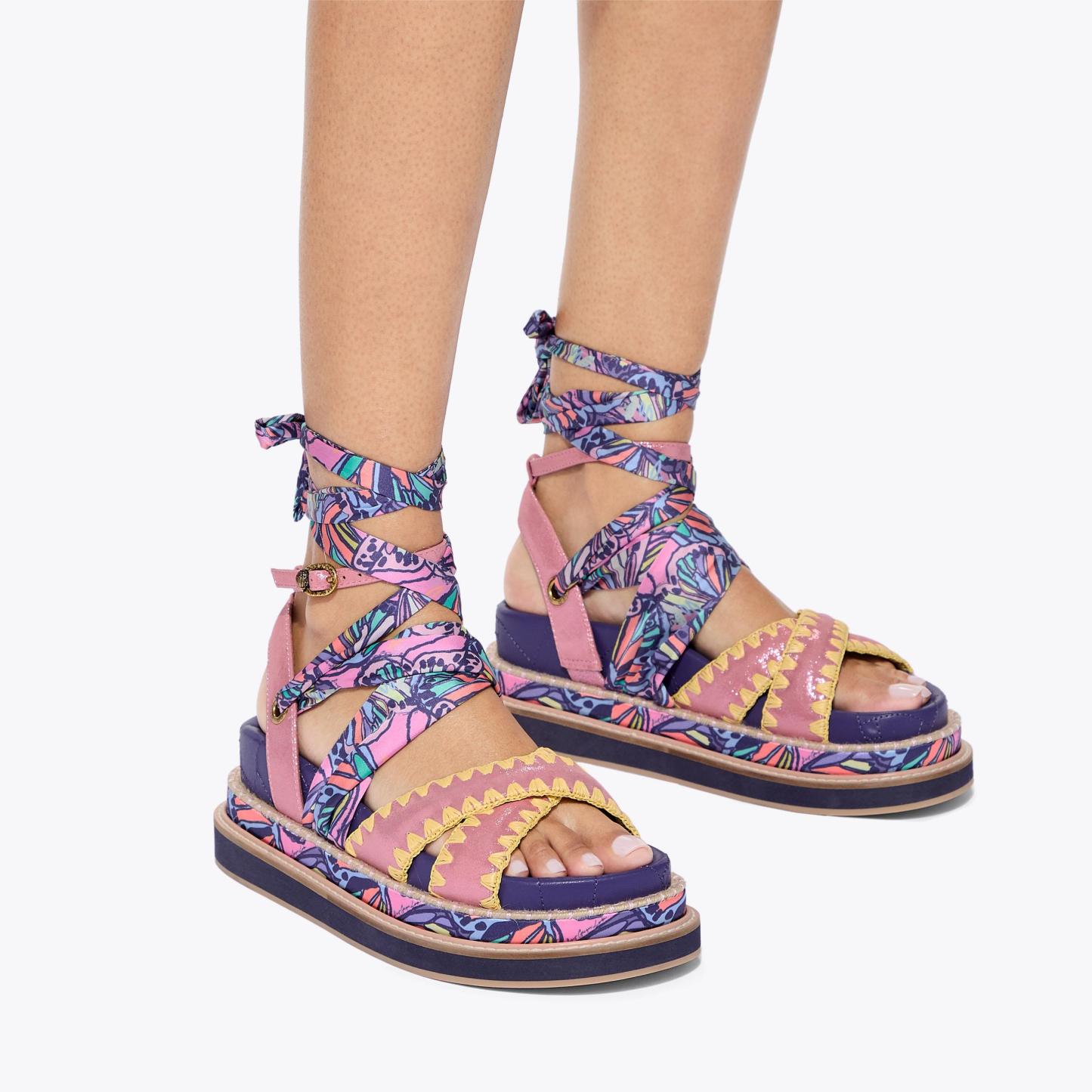 Kurt Geiger London Orson Cross Scarf Sandal - Pink - view 2