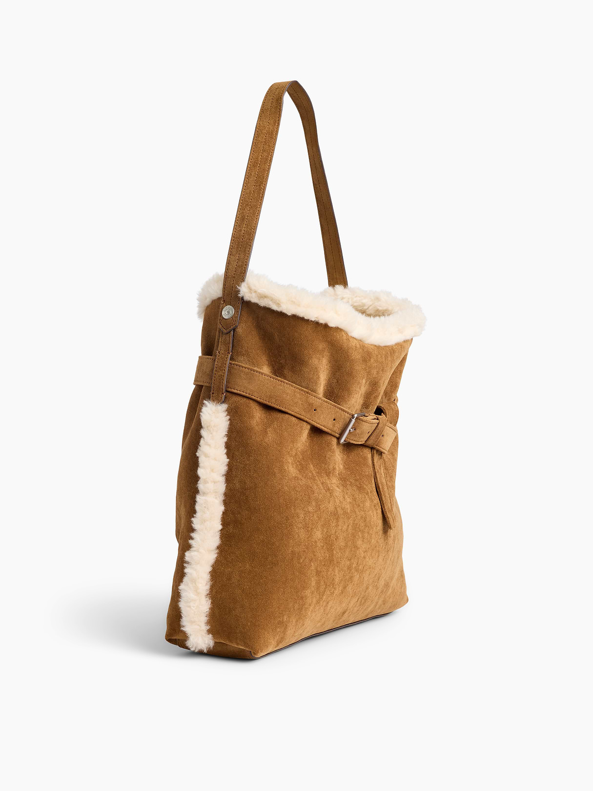 Vegan Suede Shoulder Bag - Palomino brown