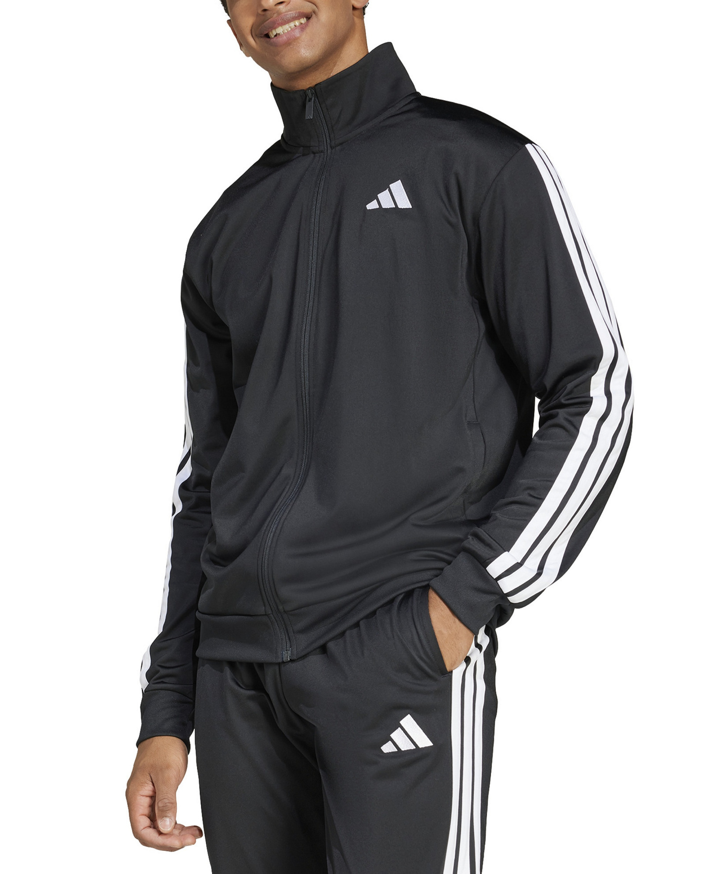 adidas Men's 3-Stripes Tricot Track Jacket - Black