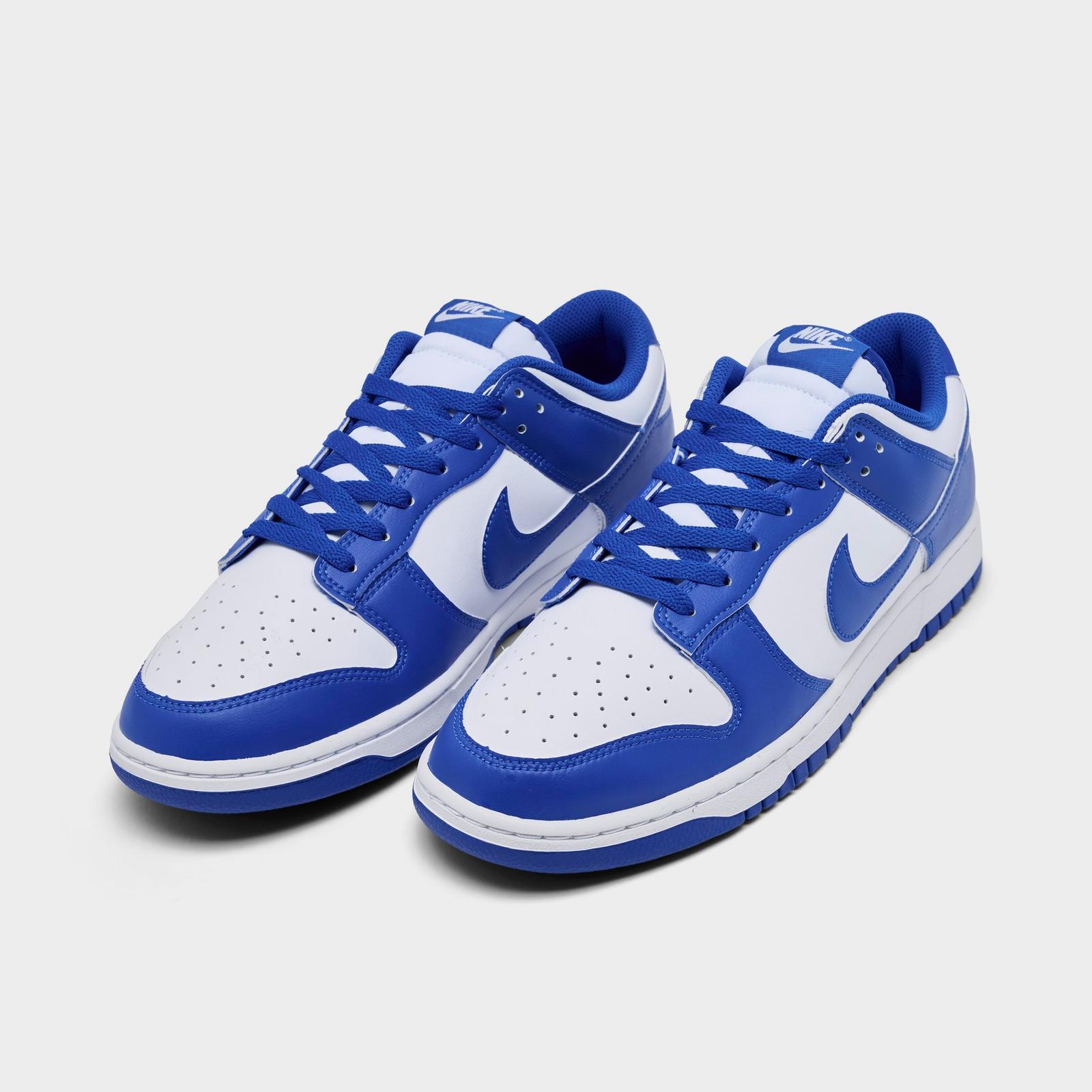 Men's Nike Dunk Low Retro Casual Shoes - White/Hyper Royal