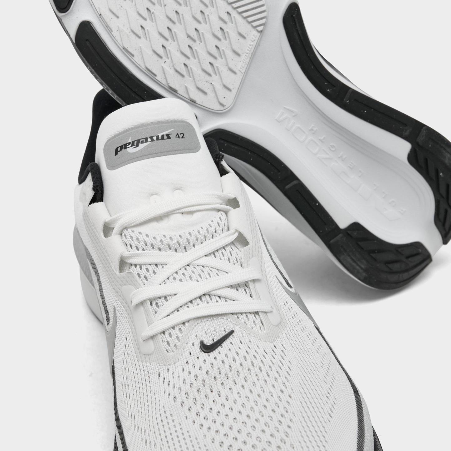 Men's Nithtke Pegasus 42 Running Shoes - Part 1 - Summit White/Photon Dust/Black/Metallic Silver - Detail shot