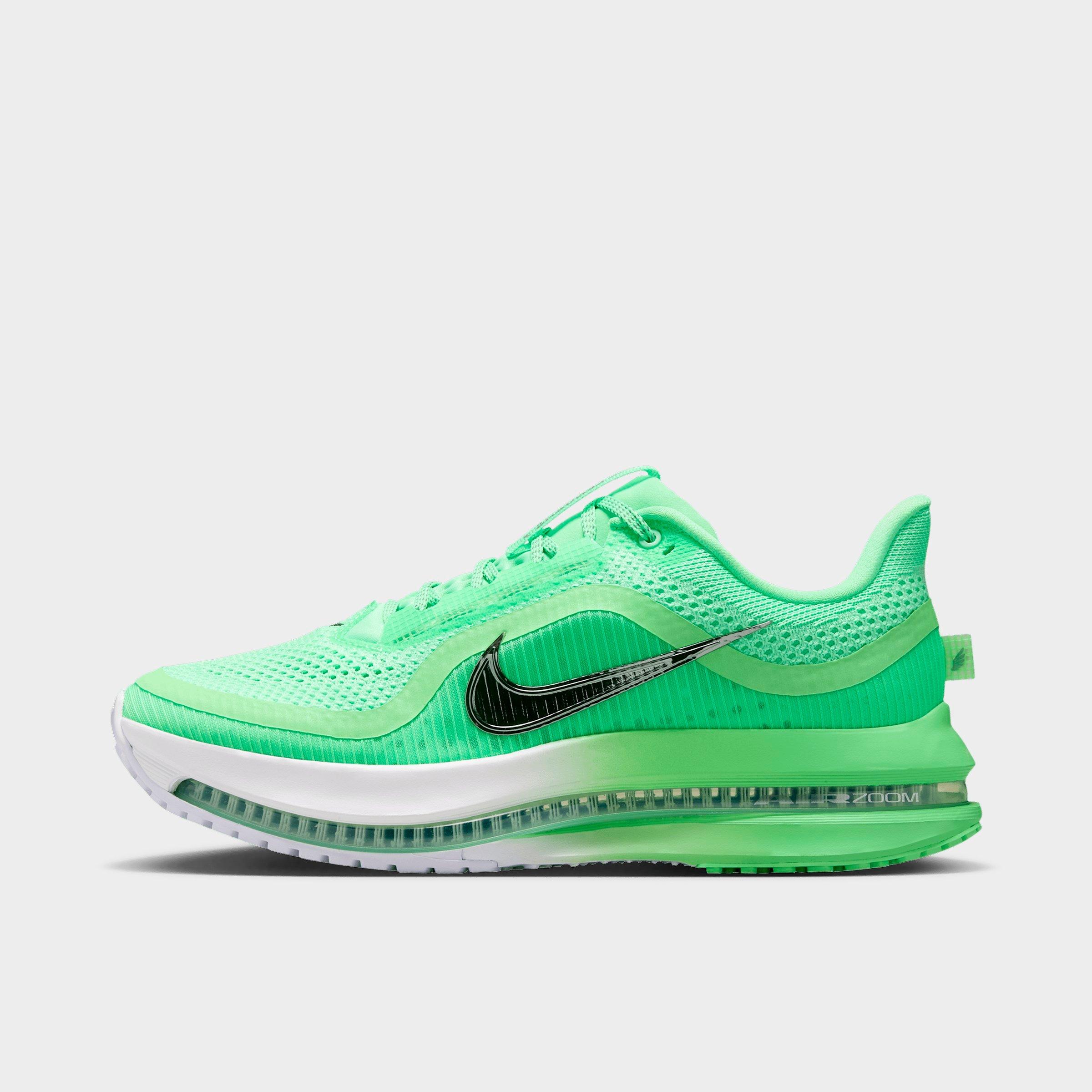 Women's Nithtke Pegasus Premium Running Shoes - Part 2 - Illusion Green/White/Metallic Silver - Left shoe facing left. Outside of the shoe.