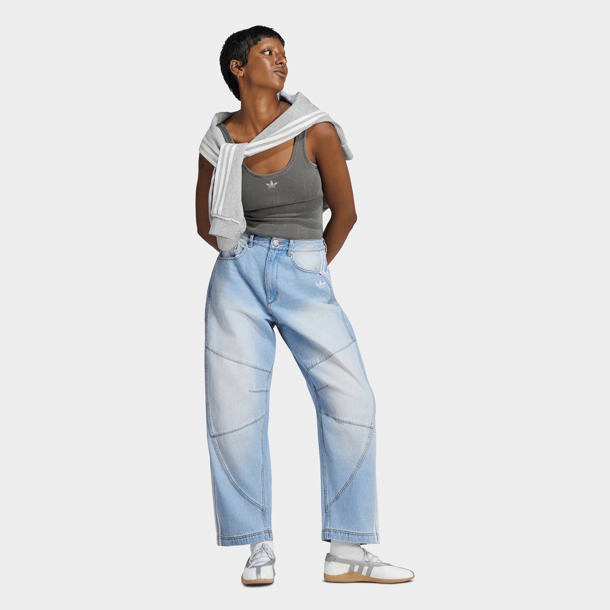 Women's adidas Originals Denim Barrel Pants - Light Blue