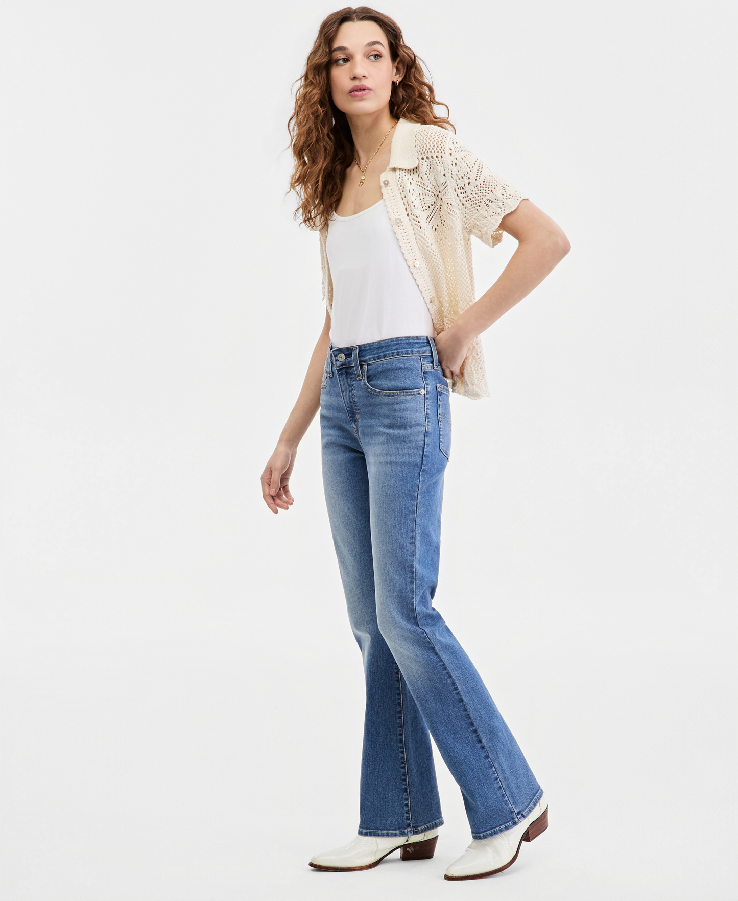 Levi's 725 High-Waist Classic Stretch Bootcut Jeans - Eternal Indigo Mid