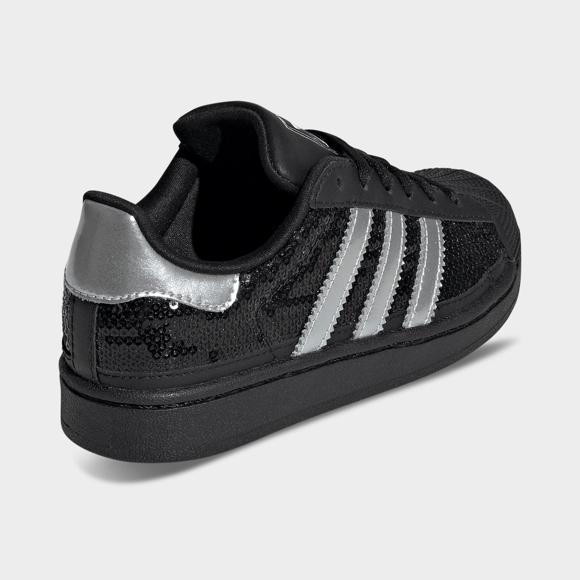 Little Kids' adidas Originals Superstar II Casual Shoes - Core Black/Silver Metallic/Cloud White - Back view