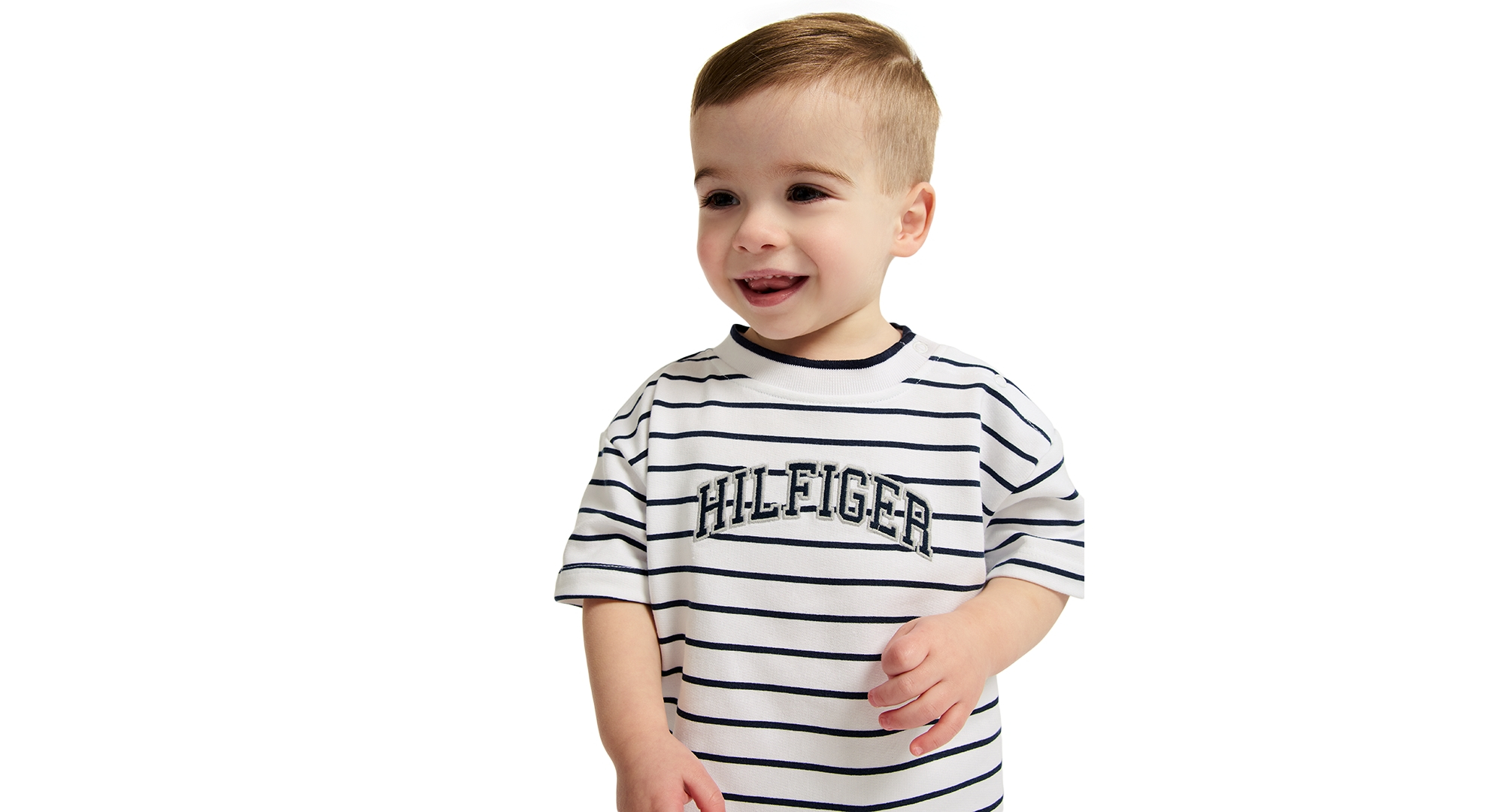 Tommy Hilfiger Baby Boys' Striped French Terry T-Shirt and Shorts, 2-Piece Set - White