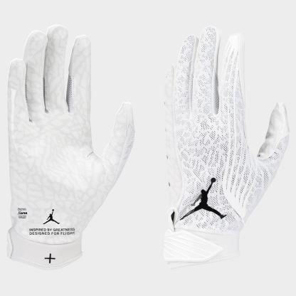 Jordan Fly Lock Football Gloves - White/White/Black - view 1