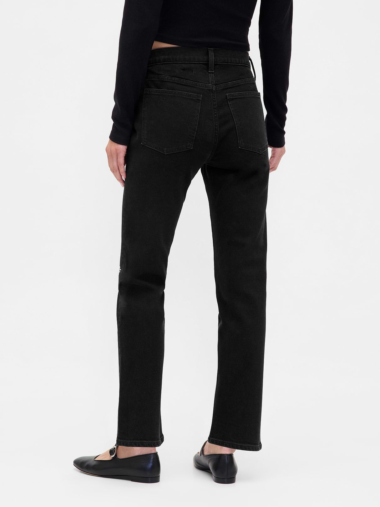 High Rise '90s Slim Straight Jeans - Poetic black