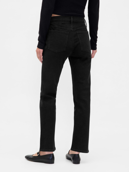 High Rise '90s Slim Straight Jeans - Poetic black