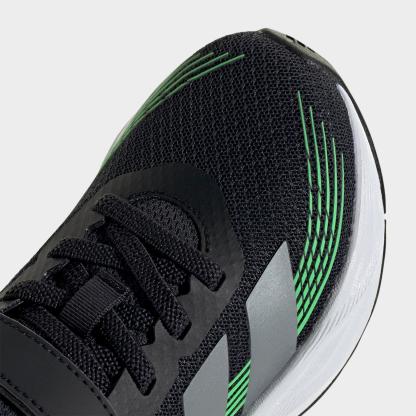 Little Kids' adidas Galaxy 8 Hook-And-Loop Stretch Lace Running Shoes - Night Grey/Tech Grey Metallic/Screaming Green - Detail shot