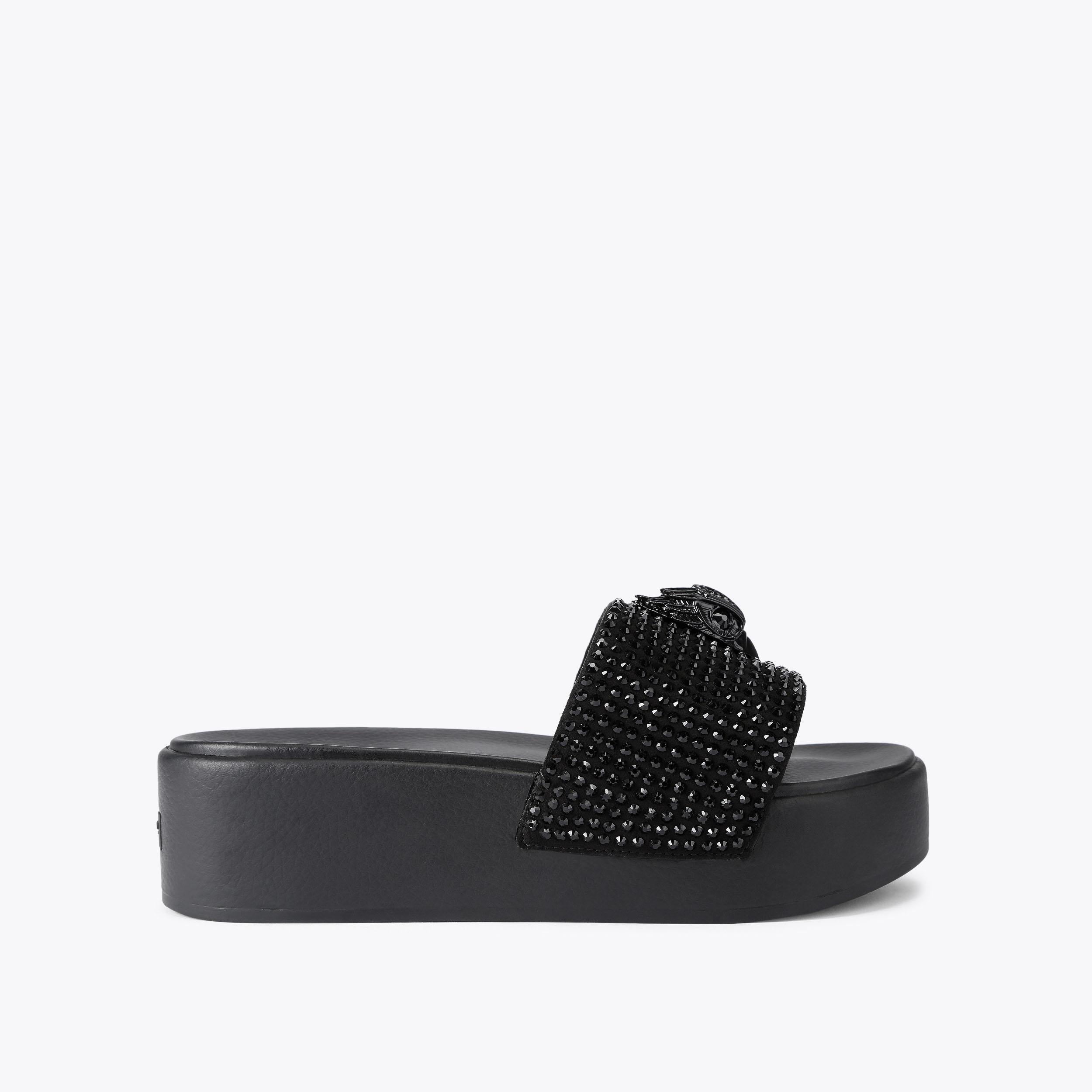 Kurt Geiger London Meena Drench Platform Slide - Black