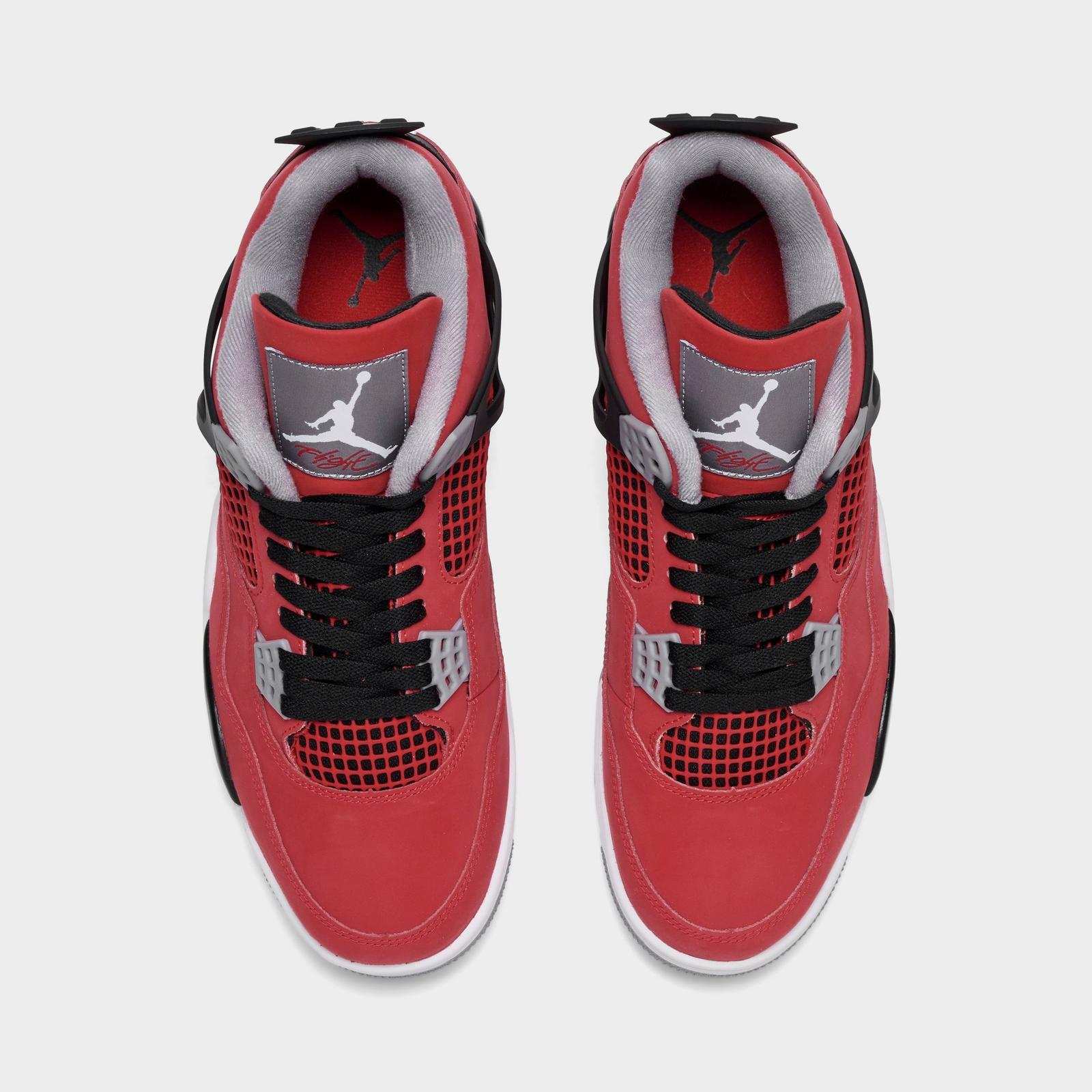 Men's Air Jordan Retro 4 Basketball Shoes - Off White/Anthracite/Fire Pink - view 5
