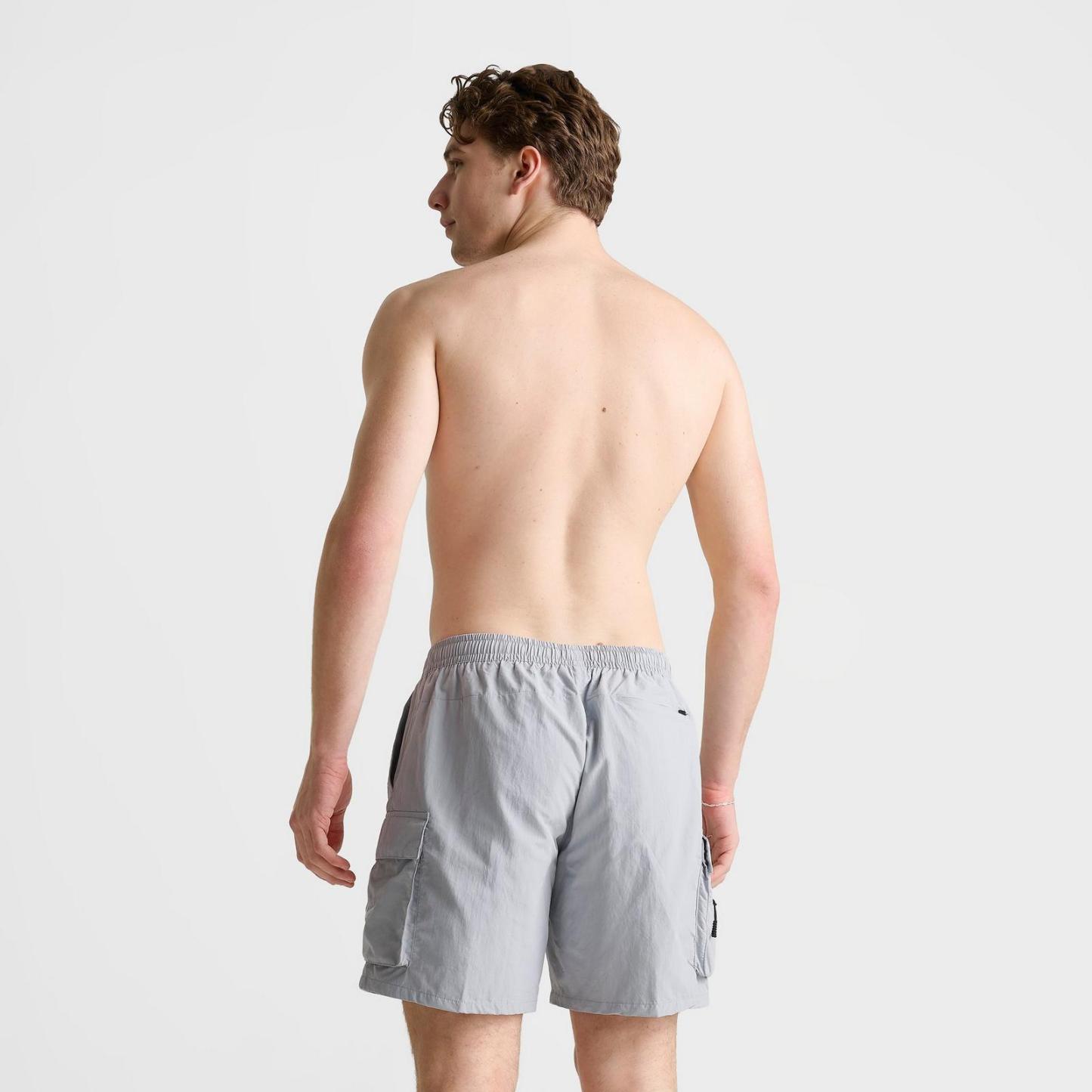 Men's Nike Packable Cargo 7" Swim Shorts - Grey