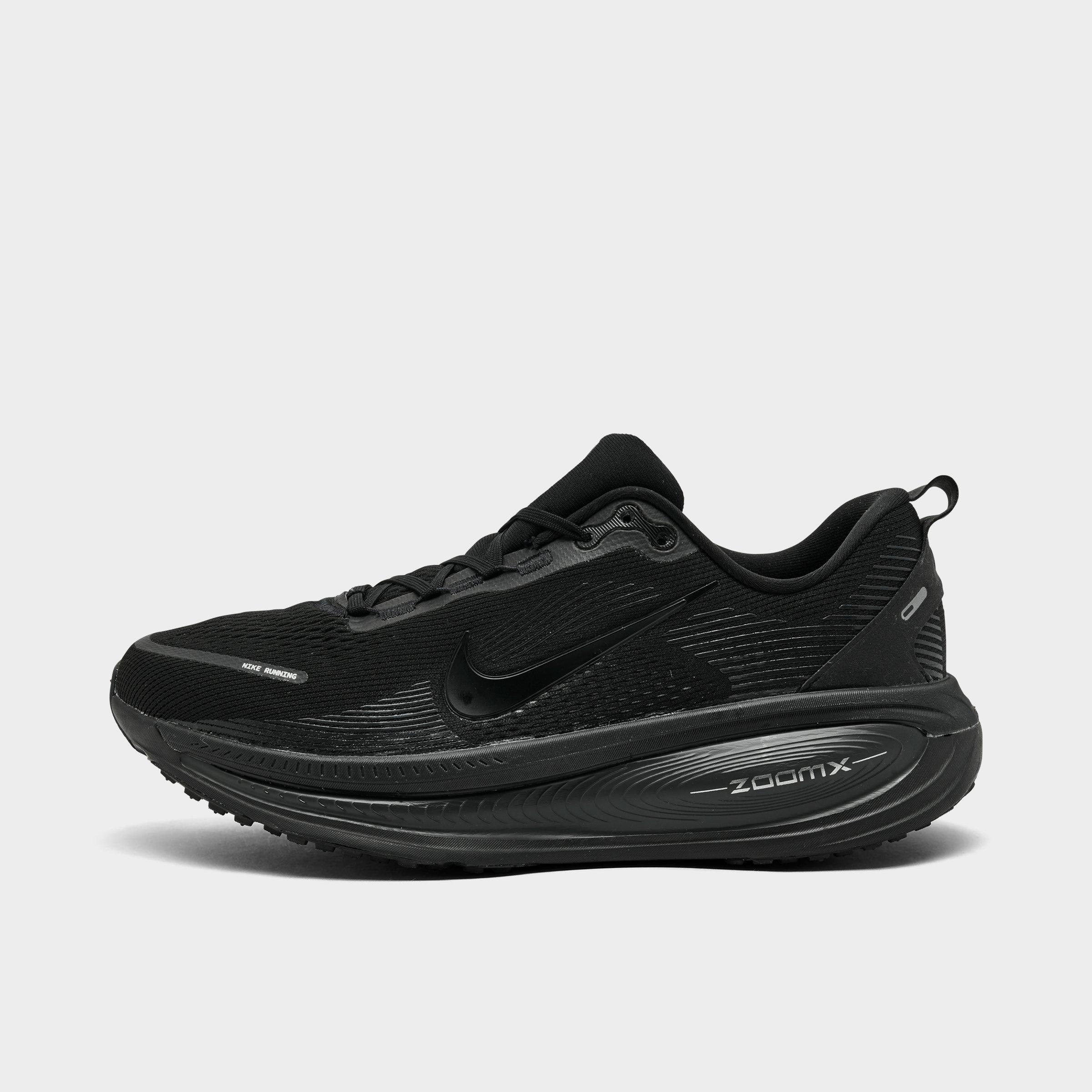 Men's Nithtke Vomero 18 Running Shoes - Part 1 - Black/Dark Smoke Grey/Light Smoke Grey/Black - Left shoe facing left. Outside of the shoe.