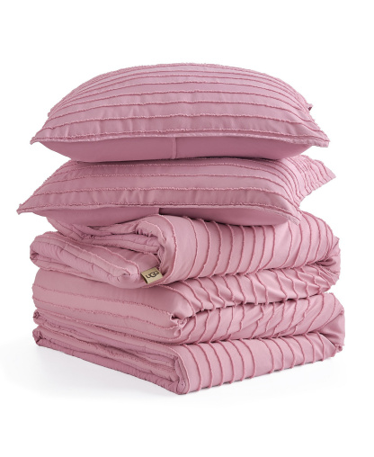 UGG® Devon Textured 2-Pc. Comforter Set, Twin/Twin XL - Dusty Orchid