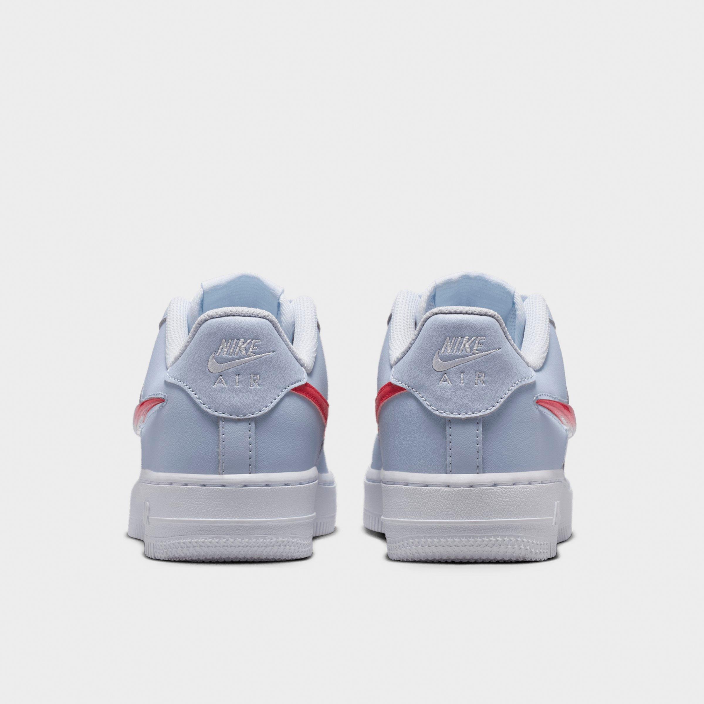 Big Kids' Nithtke Air Force 1 Low Casual Shoes - Football Grey/Ghost/White/Tropical Pink - Back view