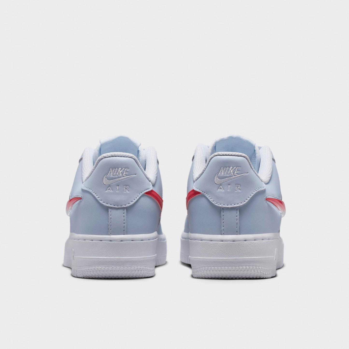 Big Kids' Nithtke Air Force 1 Low Casual Shoes - Football Grey/Ghost/White/Tropical Pink - Back view