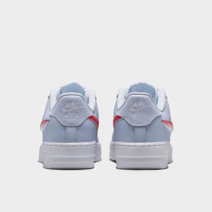 Big Kids' Nithtke Air Force 1 Low Casual Shoes - Football Grey/Ghost/White/Tropical Pink - Back view