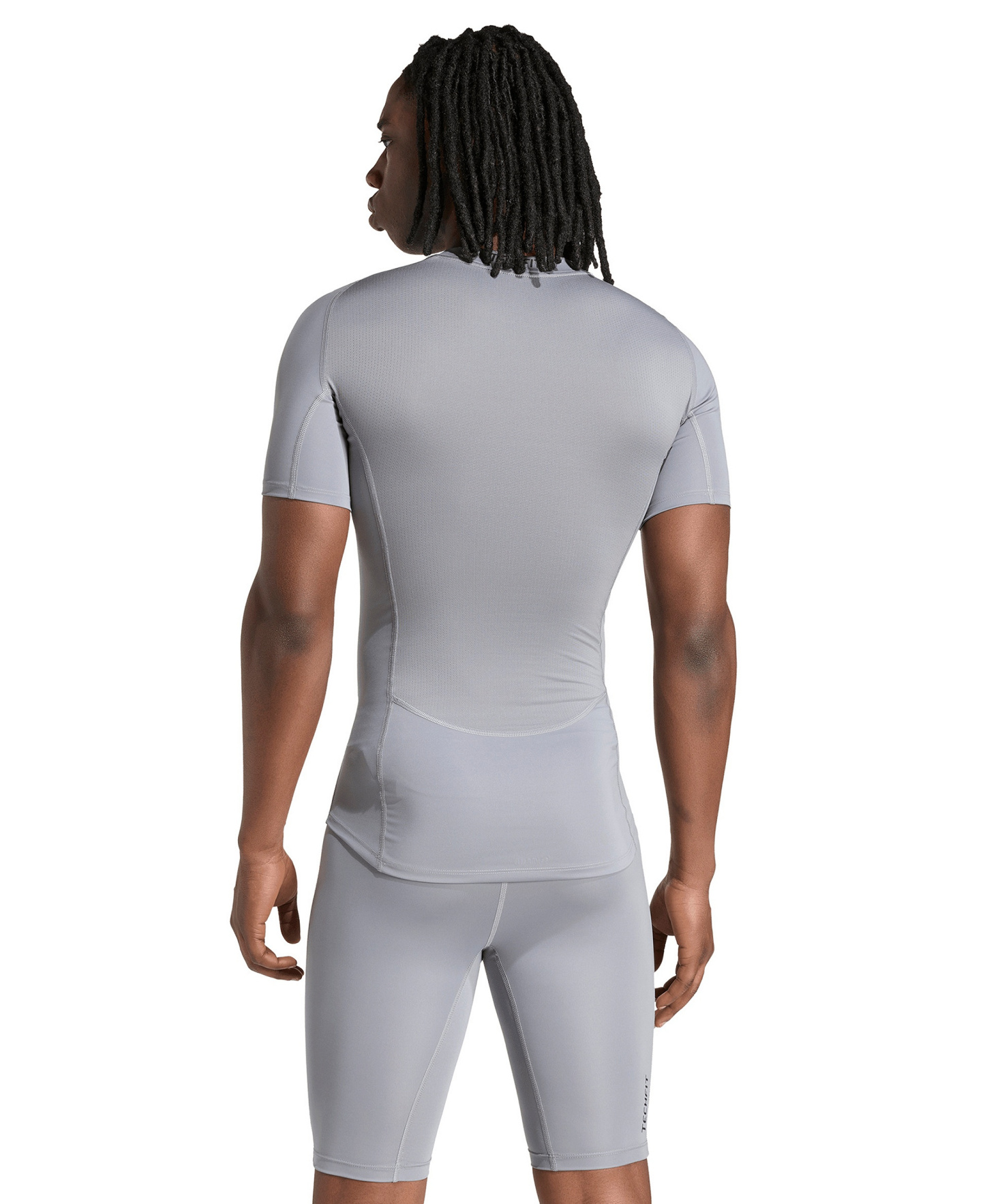 adidas Men's Tech-Fit Compression Crewneck T-Shirt - Gray