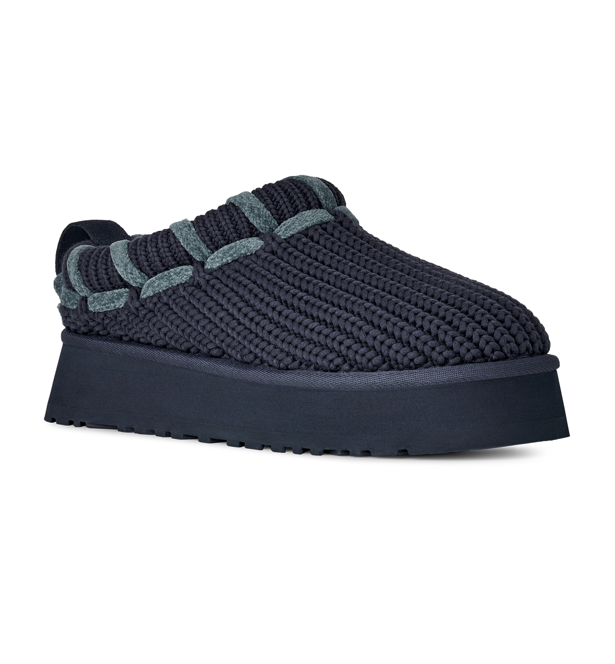 UGG® Women's Tazz Whipstitch Knit Slip-On Slippers - Dark Indigo