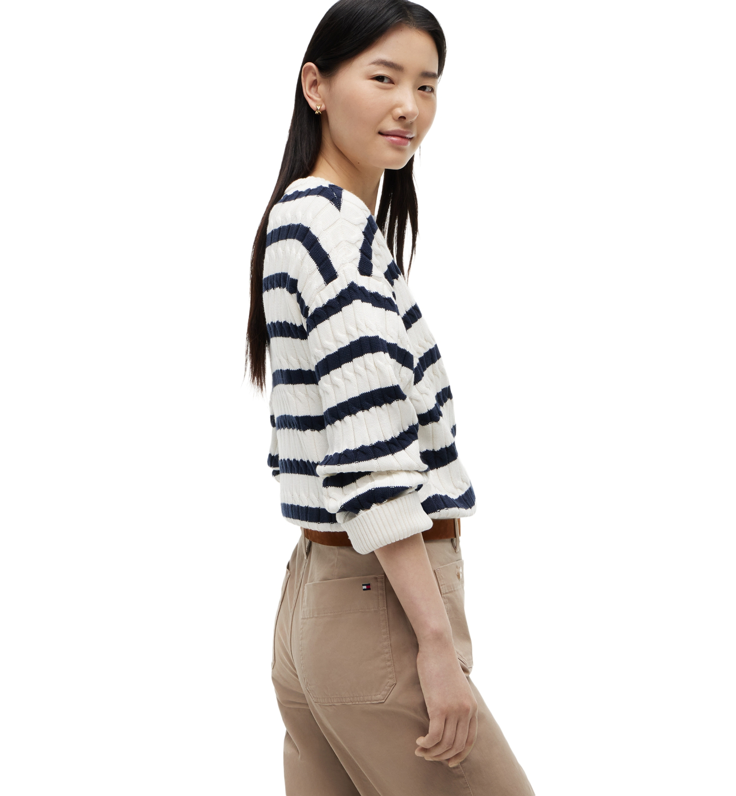 Tommy Hilfiger Women's Twill Patch Pocket Chinos Pants - Beige