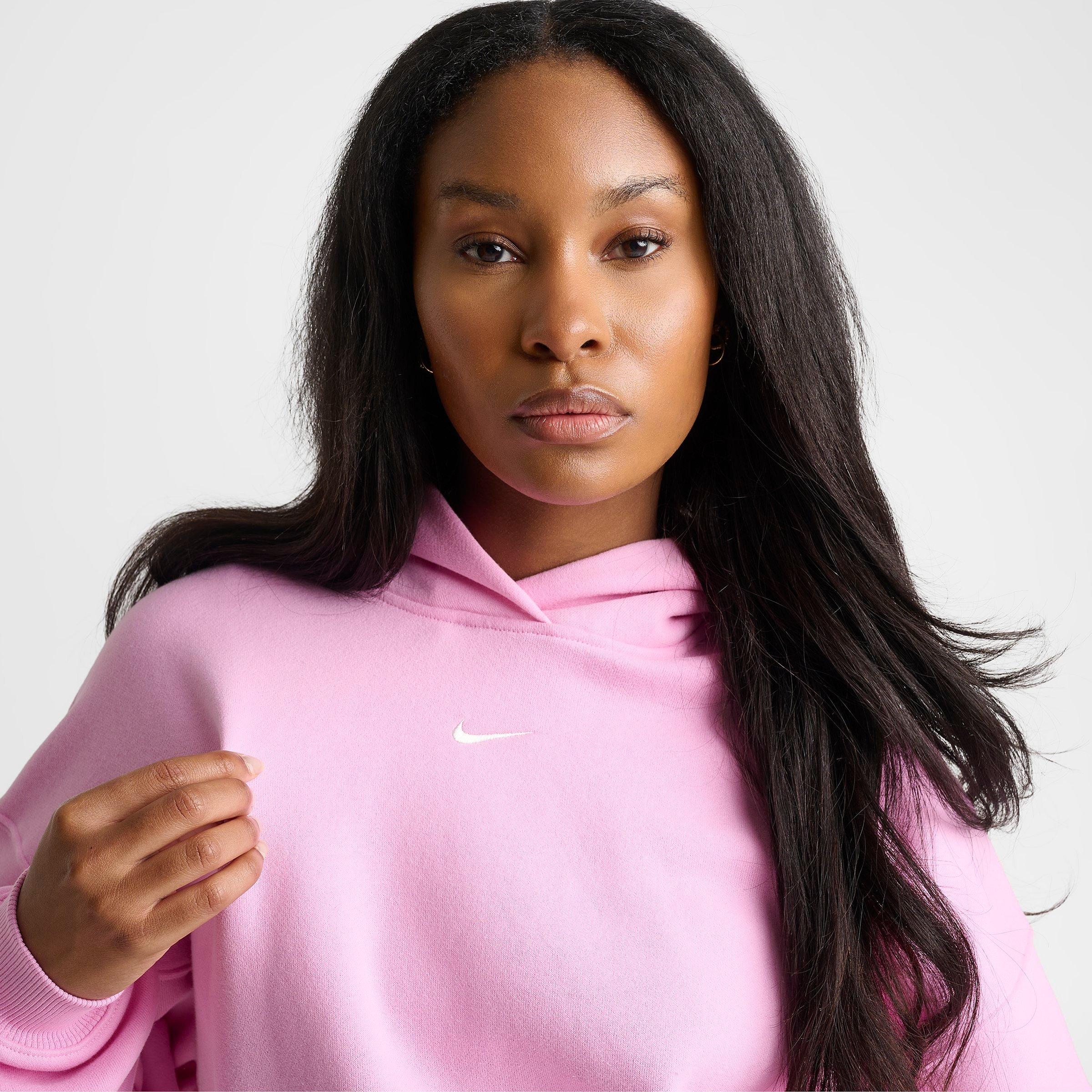 Women's Nithtke Studio Fleece Medium-Weight Camo Oversized Pullover Hoodie - Pink Rise/Sail
