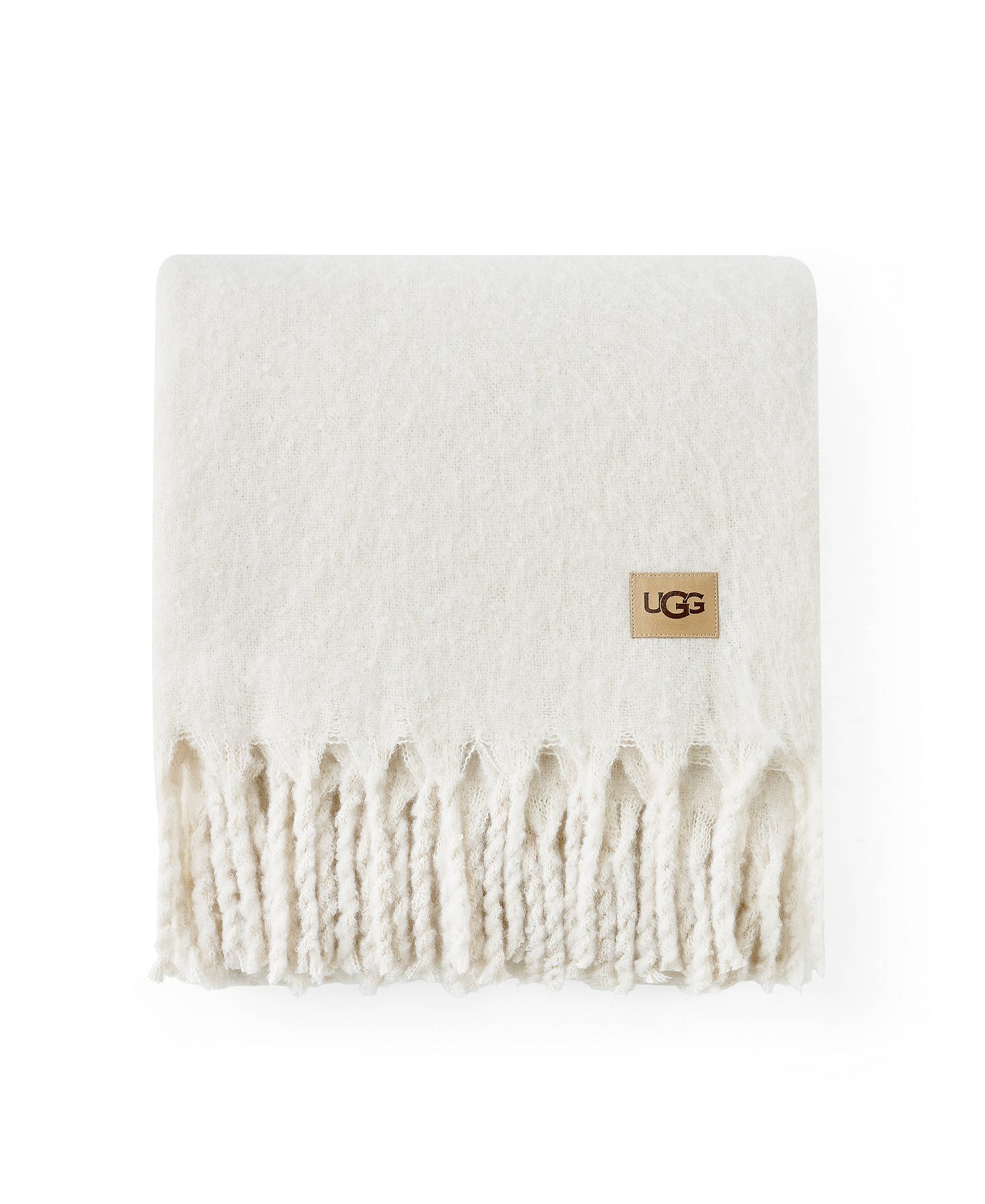 UGG® Bayle Faux Mohair Throw, 50" x 70" - White pepper, Snow