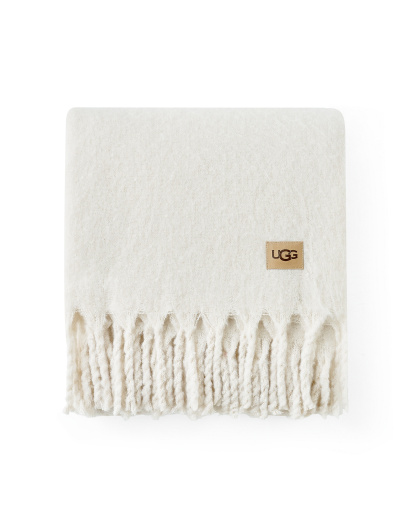 UGG® Bayle Faux Mohair Throw, 50" x 70" - White pepper, Snow