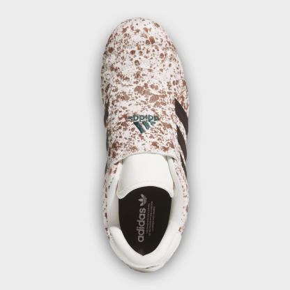 Women's adidas Originals Taekwondo Cow Print Casual Shoes - Off White/Dark Brown/Gum - Top view