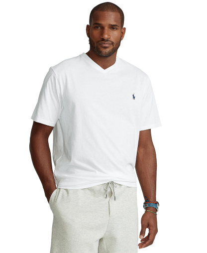 Polo Ralph Lauren Men's Big & Tall V-Neck T-Shirt - White